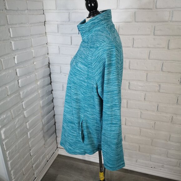 St John's Bay Ladies Size XL Teal Classic 1/4 Zip Fleece Pullover - Picture 4 of 8